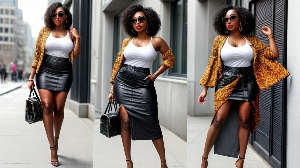 Black Women's Printed Skirt Outfit