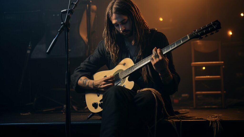 Tom Kaulitz playing the guitar