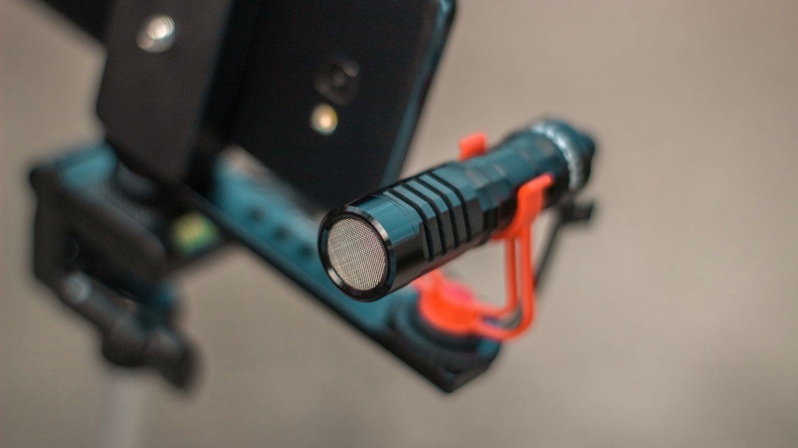 Smartphone mounted on a small tripod, a simple first YouTube setup