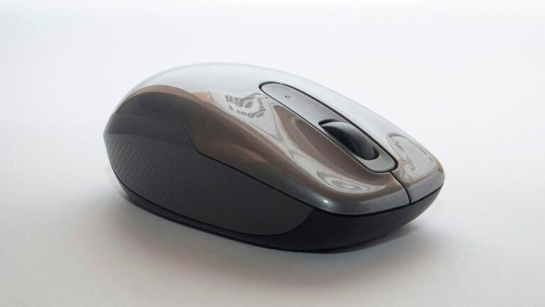 Ergonomic wireless mouse on a desk